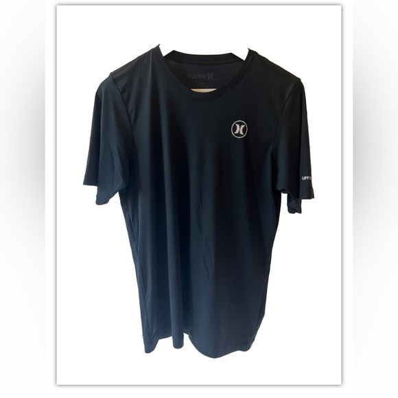 Hurley Nike Black Shirt Premium Fit Men’s Small S UPF 50+ Short Sleeve Logo - Picture 1 of 6